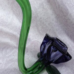 Photo of Rose Sherlock Glass Pipe in Red, Blue or Purple