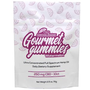 Product image for CBD Gourmet Gummies - Sweet Watermelon - 250mg (Pack of 10)
