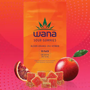 Photo of Wana Sour Gummies Blood Orange 20:1 Hybrid (10-pk)