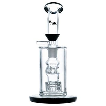 Photo of 8.5" Bent Neck Matrix Perc Bong w/ Black Accents