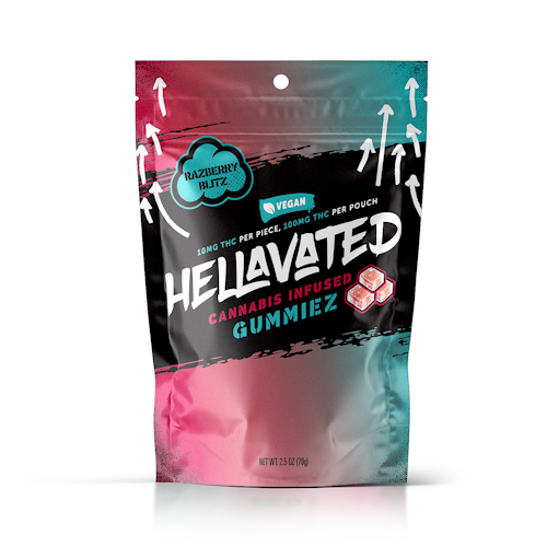 Hellavated: Razberry Blitz Gummiez 100mg 10-pack | Leafly