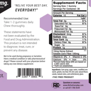 Photo of RE-ASSURE 10mg Hemp Extract Gummies - Various Flavors - 30ct