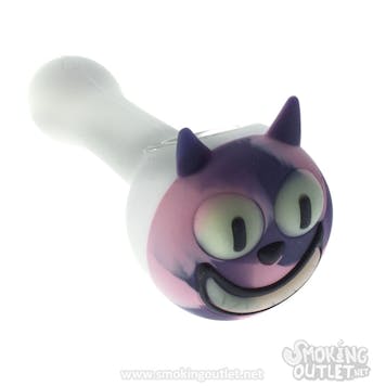 Photo of Glow-in-the-Dark Chesire Cat Silicone Spoon Pipe