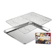 Product image for Half Sheet Aluminum Baking Pan with Stainless Steel Oven Rack, Heavy Duty Quality and Non-toxic