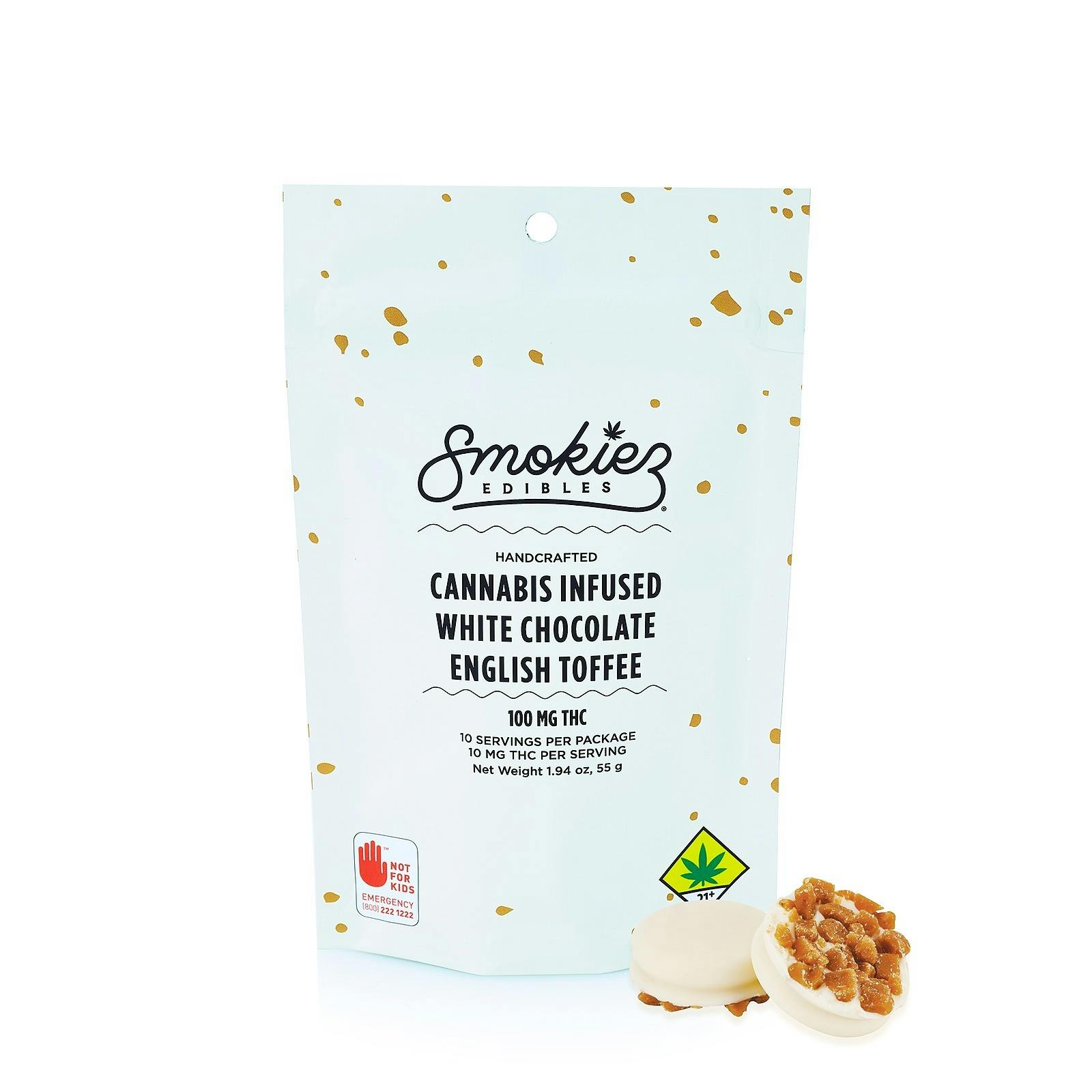 Smokiez Edibles White Chocolate English Toffee, 100mg THC WA Leafly