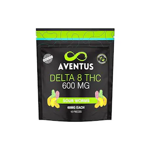 Photo of AVENTUS8 DELTA 8 THC INFUSED GUMMIES SOUR WORMS