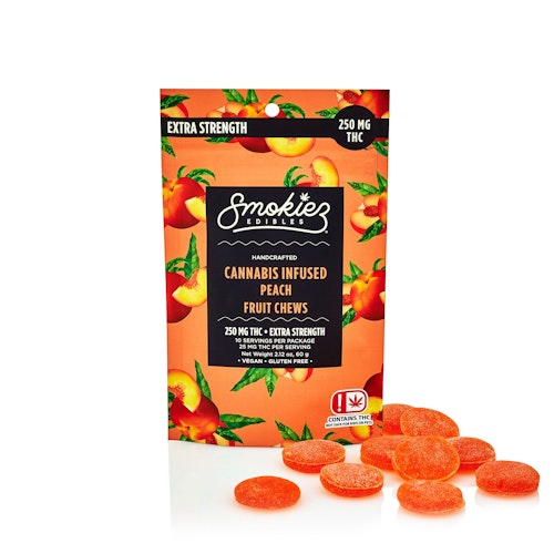 Peach Sativa 250mg THC Fruit Chews - Oklahoma