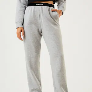 Photo of Afends Womens Homebase - THC Essentials - Hemp Sweat Pants - Shadow Grey Marle