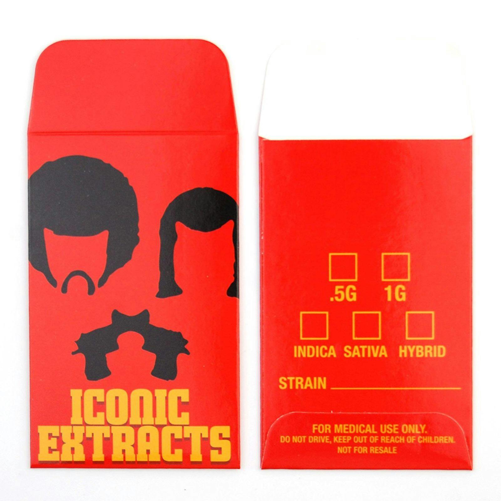 Shatter Labels ICONIC EXTRACTS Pulp Fiction Retro Red Coin Envelopes