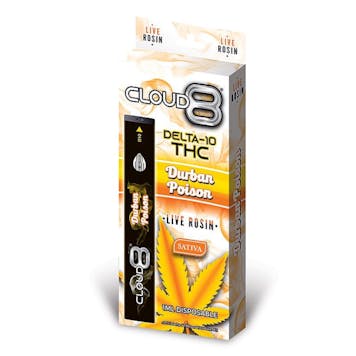 Photo of Cloud 8 *LIVE ROSIN* Delta 10 - Durban Poison - 1ML Disposable
