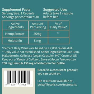 Photo of Full Spectrum Dream 30 Capsules 750mg CBD/150 mg Melatonin