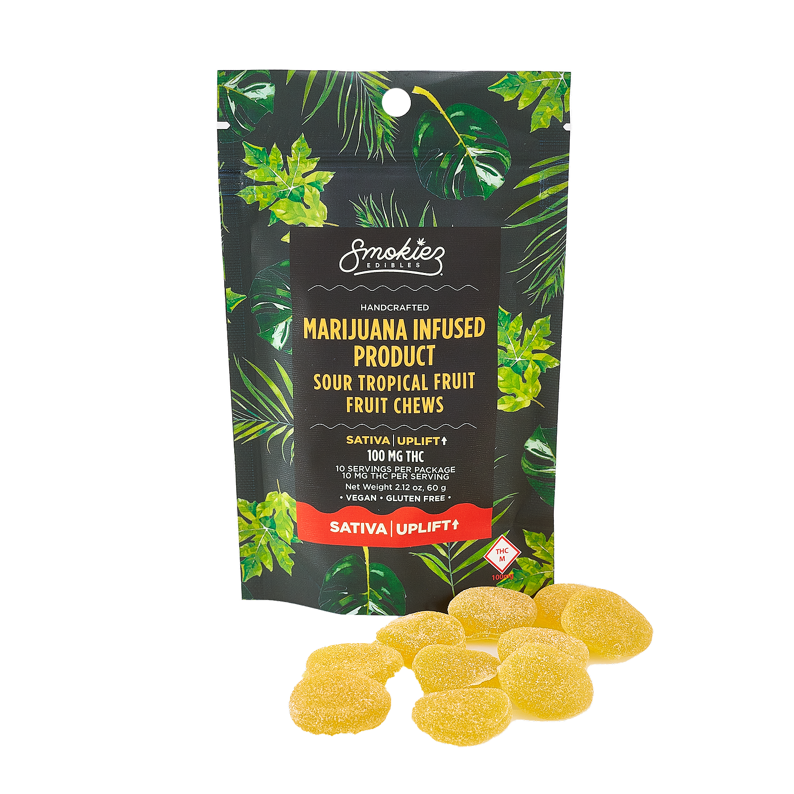 Smokiez Edibles: Smokiez SATIVA Sour Tropical Fruit Chews - 100mg 10pk ...