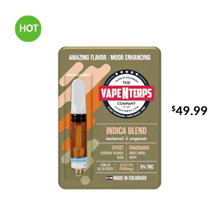 Photo of 500MG INDICA BLEND CBD VAPE CARTRIDGE