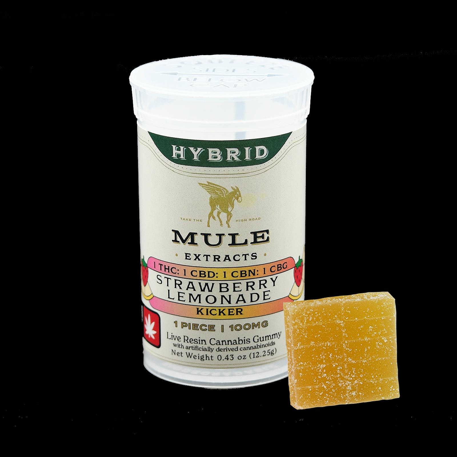 Mule Extracts 100mg Strawberry Lemonade "The Quad" 1111 THC CBD CBN
