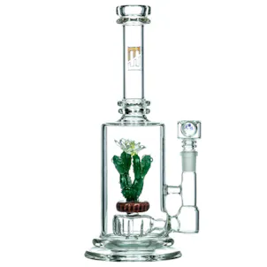 Photo of Empire Glassworks | Bioluminescent Glass Green Cactus Water Pipe w/ Circ Perc