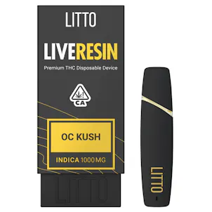 Photo of LITTO - OC Kush - Premium Live Resin THC Disposable Vape Pen - 1G