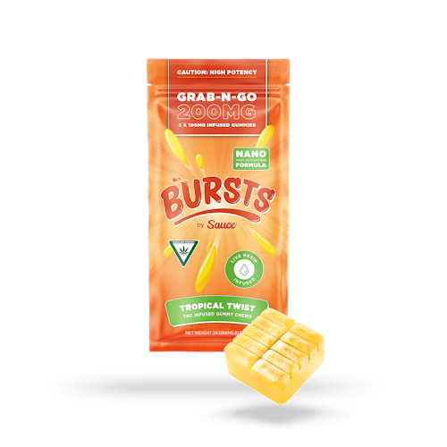 Sauce Essentials: BURSTS Tropical Twist - 200MG Live Resin Infused Edibles | Leafly