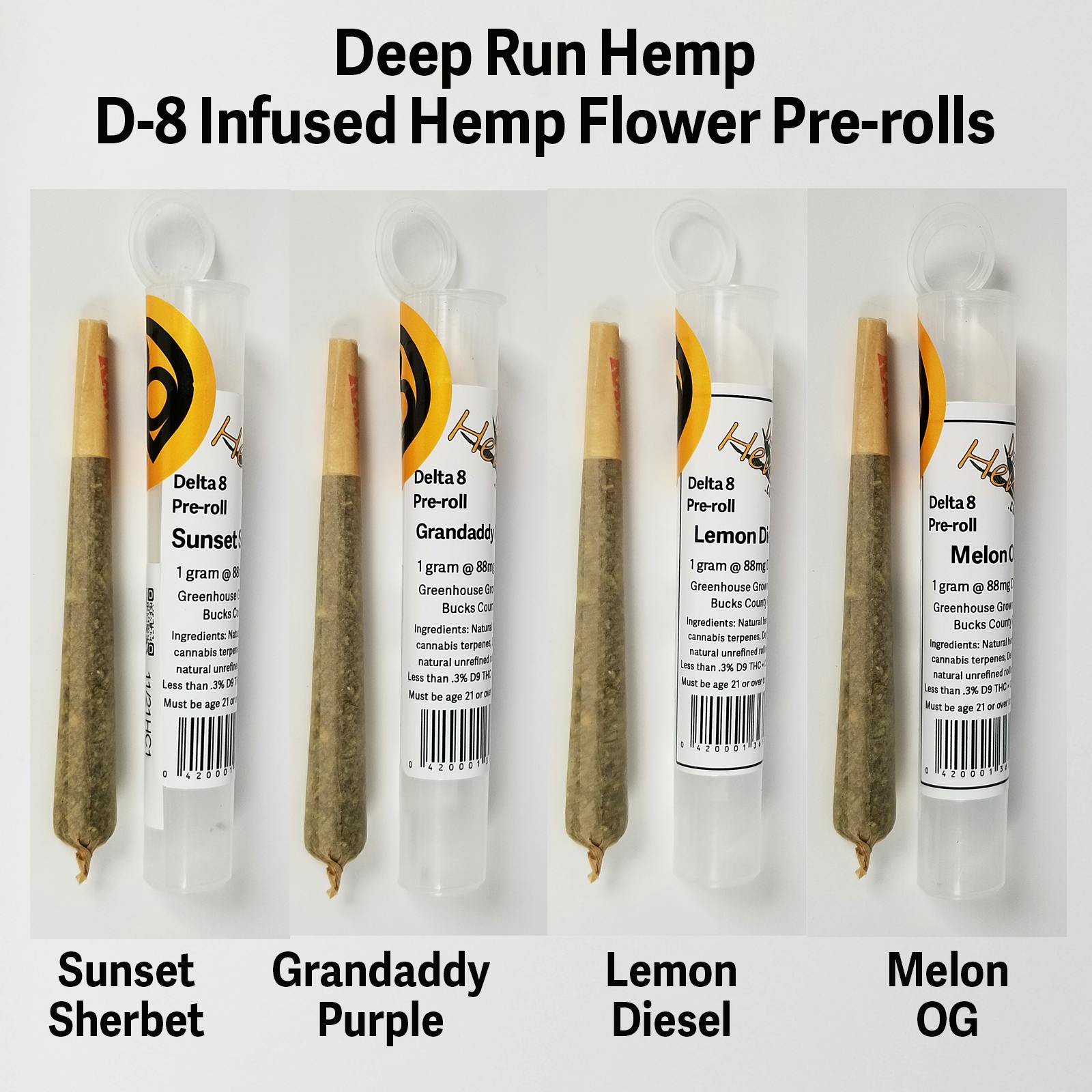 Deep Run Hemp DRH Single Delta8 PreRoll 1g Flavored Leafly
