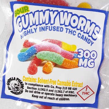 Photo of Sour Gummy Worms 300mg THC