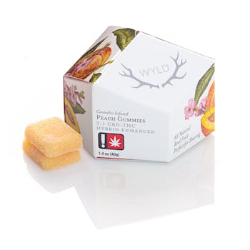 WYLD Peach 1:2 THC:CBD Gummies 50mg 10pcs
