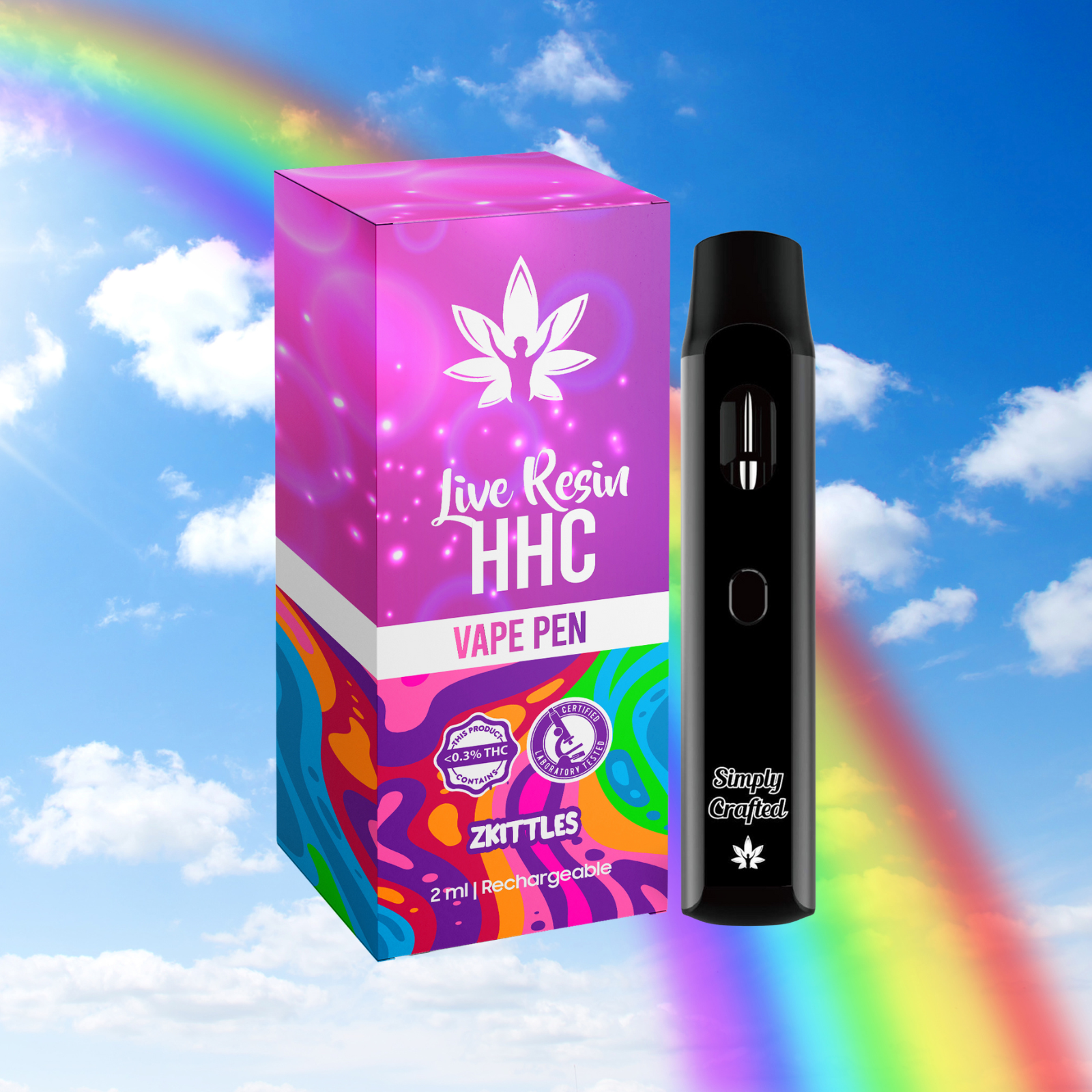 Simply Crafted: Zkittlez 2ml HHC Vape Pen | Leafly