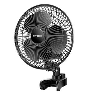 Photo of VIVOSUN AeroWave A6 Clip-on Fan, Patented Portable Indoor Fan with Clip, 2-Speed Adjustment - Black