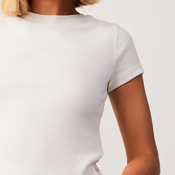 Photo of Afends Womens Faith - THC Essentials - Hemp Ribbed T-Shirt - Off White