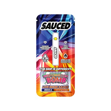 Photo of SAUCED WATERMELON BOMB Indica . Live Resin Disposable Vape . Dual Airflow Post-less Design