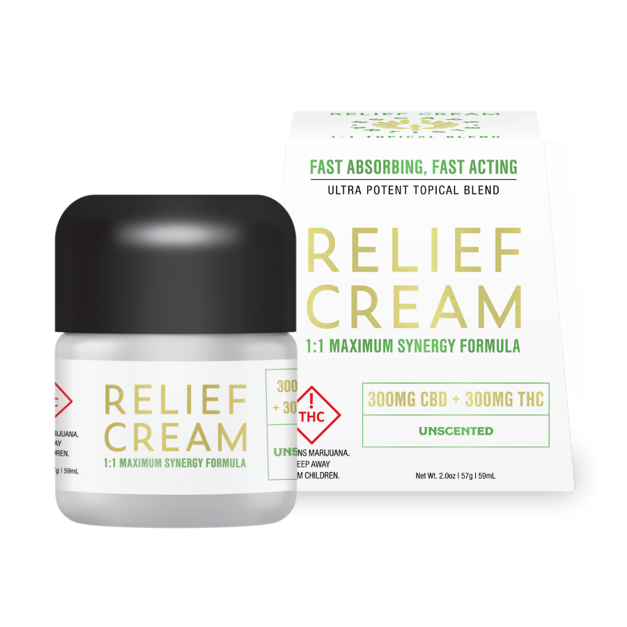 Escape Artists: 1:1 Unscented Relief Cream 300mg CBD : 300mg THC | Leafly