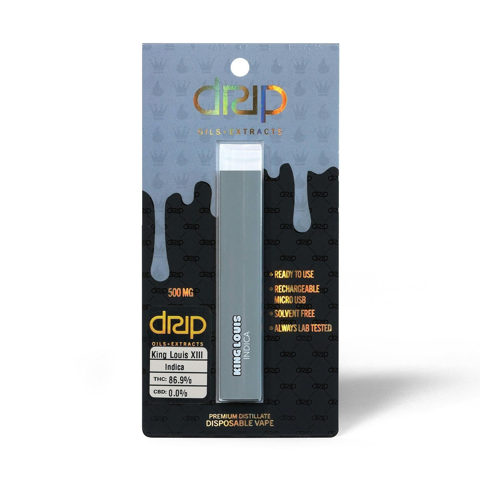 DRIP Oils + Extracts Disposable Vape 500mg King Louis Leafly