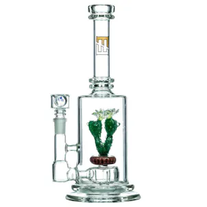 Photo of Empire Glassworks | Bioluminescent Glass Green Cactus Water Pipe w/ Circ Perc