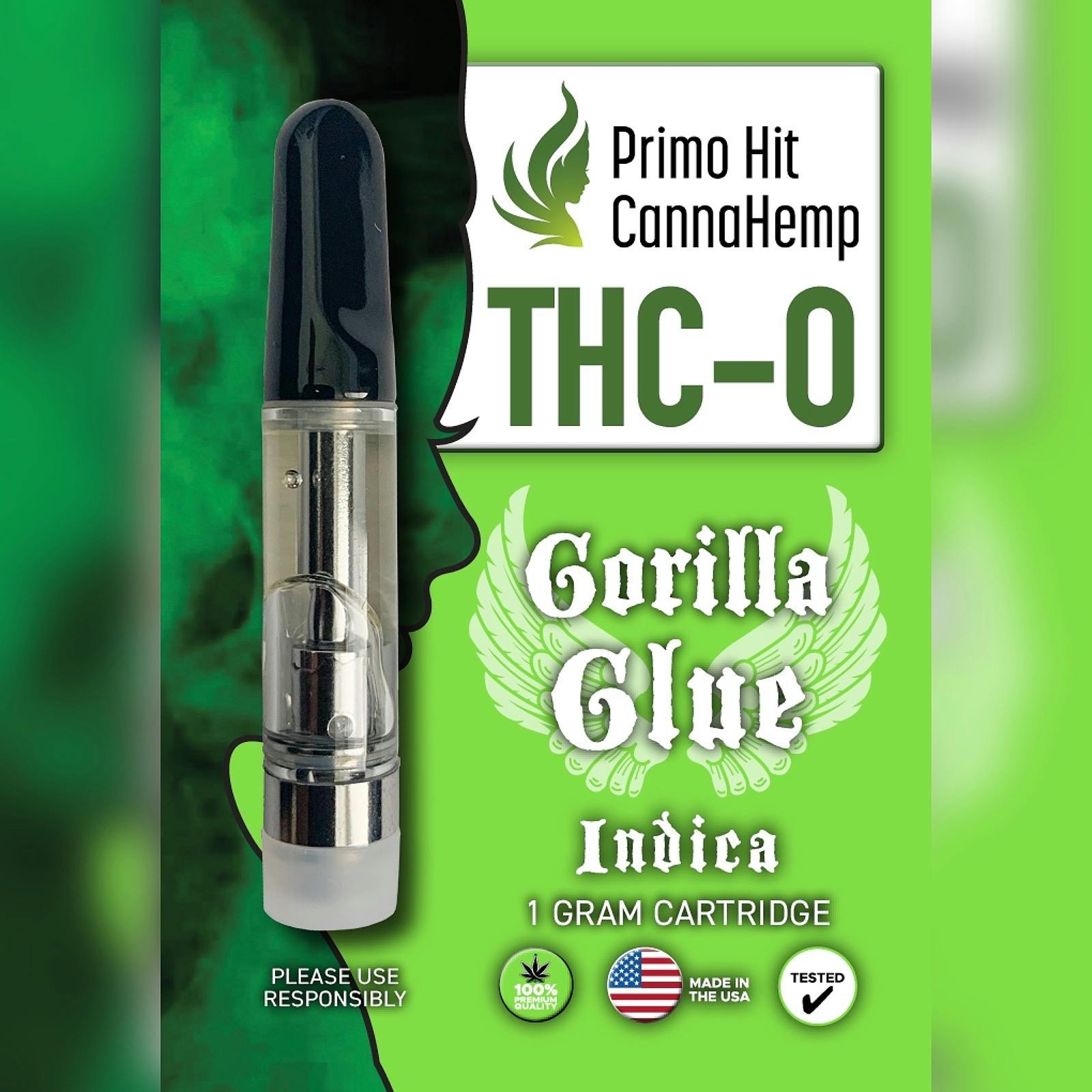 Primo Hit CannaHemp Co.® Primo Hit Gorilla Glue THCO Vape Cartridges