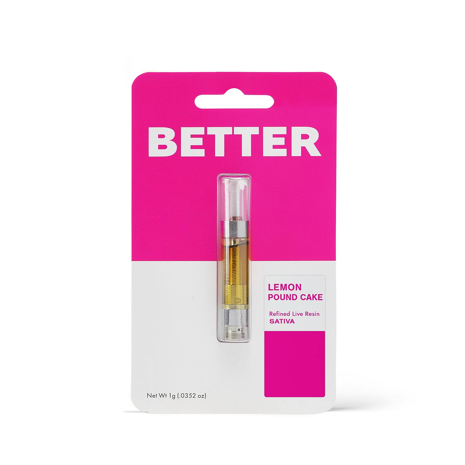 Better Lemon Pound Cake Refined Live Resin Cartridge 1g Leafly