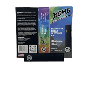 Photo of BOMB Blueberry Blast Live Resin Hemp D-8-THC Disposable Vaporizer