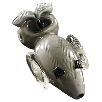 Photo of 4" Double Bowls Glass Owl Spoon