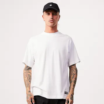 Photo of Afends Mens Classic - THC Essential - Hemp Retro T-Shirt - White