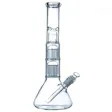 Product image for "Double Tree Perc Beaker Bong" w/ Splashguard