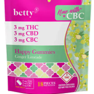 Photo of Ginger Lime CBC Happy Gummies 54mg THC, 54mg CBD, 54mg CBC