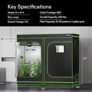 Photo of VIVOSUN 10x10 Grow Tent 120"x120"x80"