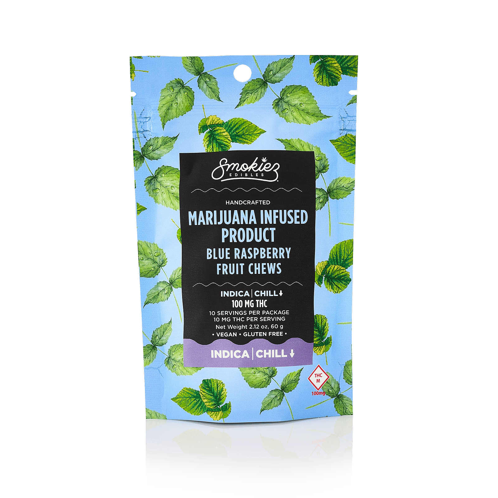 Smokiez Edibles: Smokiez INDICA Blue Raspberry Fruit Chews - 100mg 10pk ...