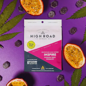 Photo of Passion Fruit Inspire Sovlentless Live Rosin Gummies (Strain Specific), 100mg 10-pack