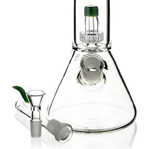 Photo of 14" Beaker Bong w/ Double Showerhead Percolator, by Crystal Glass