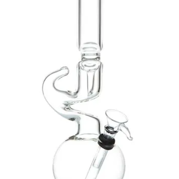 Photo of 10" Bubble Beaker with Clear Glass Hooked Horn Accents