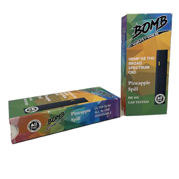 Photo of BOMB Pineapple Spill Live Resin Hemp D-8-THC Disposable Vaporizer