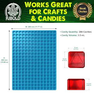 Photo of Square Silicone Mold, Massachusetts Maine, 3.5mL, 266 Cavity, Half Sheet, Blue