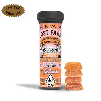 Photo of 10mg Lost Farm 'Tropical Lemonade x Gelonade' Gummies 100mg THC total