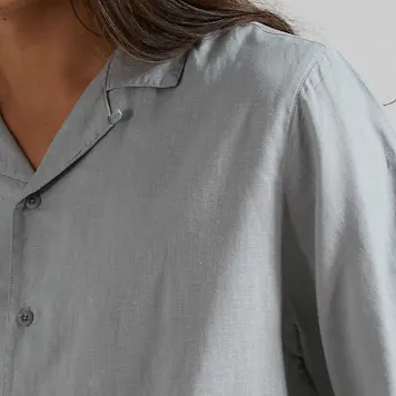 Photo of Afends Mens Daily - THC Essentials - Hemp Cuban Short Sleeve Shirt - Grey