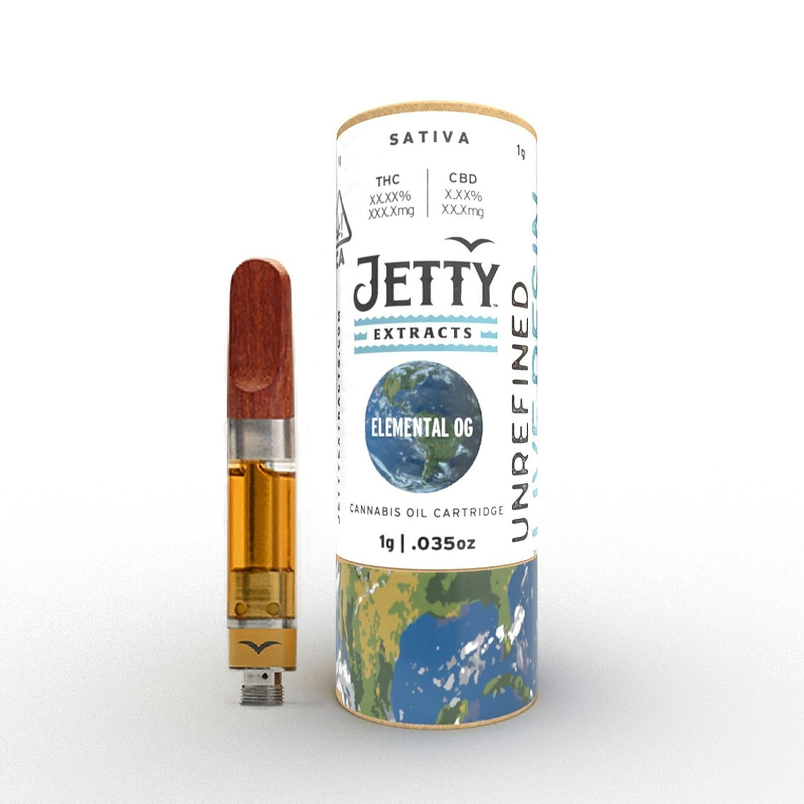 Jetty Extracts Elemental OG UNREFINED Live Resin Cartridge 1g Leafly