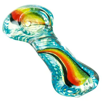 Photo of "Flat Mouth Rasta Swirl" Spoon Pipe