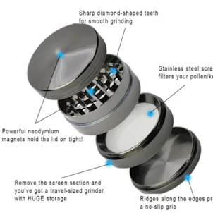 Photo of Full Moon Extra Large 5 Piece Spice Tobacco Herb Grinder with Pollen/Keef Catcher for Herb Grinders